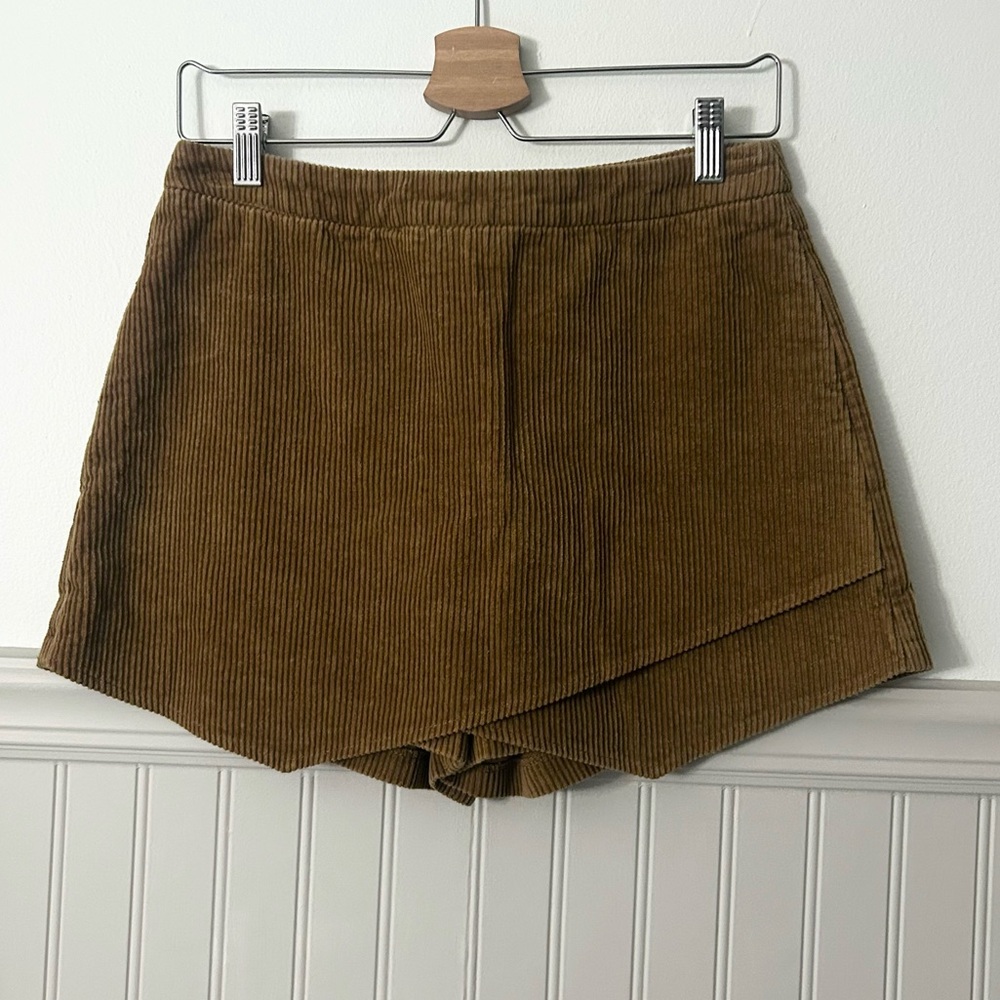 Altar'd State Medium Tan Camel Corduroy Wrap Skort
